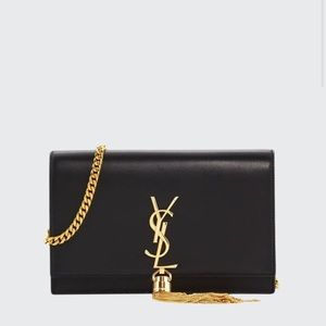 Saint Laurent Kate Smooth Calf Tassel Chain Wallet